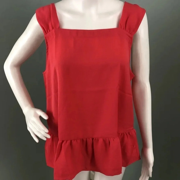 NWT LOFT Square Neck Peplum Shell Top - Picture 1 of 5